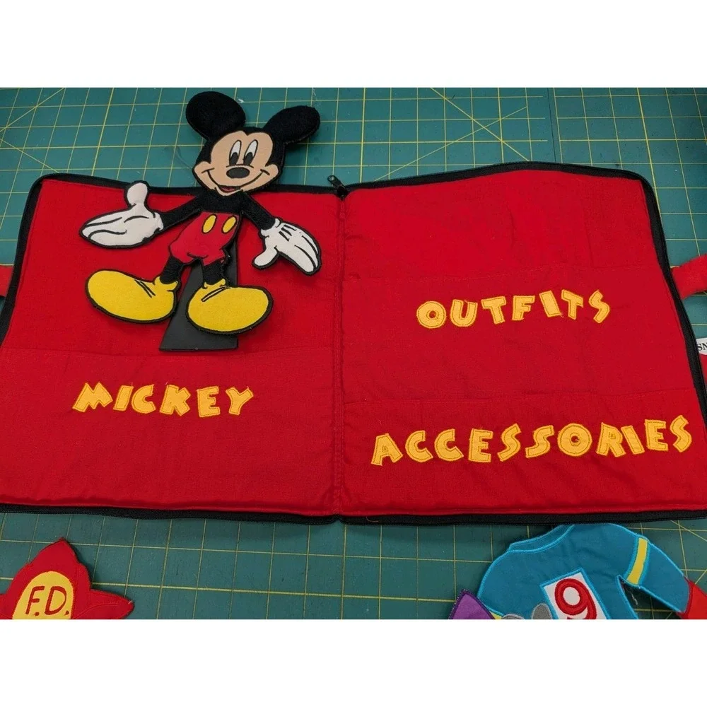 Pockets of Learning Children's Press N' Dress Mickey Zip Book Double Handles Red